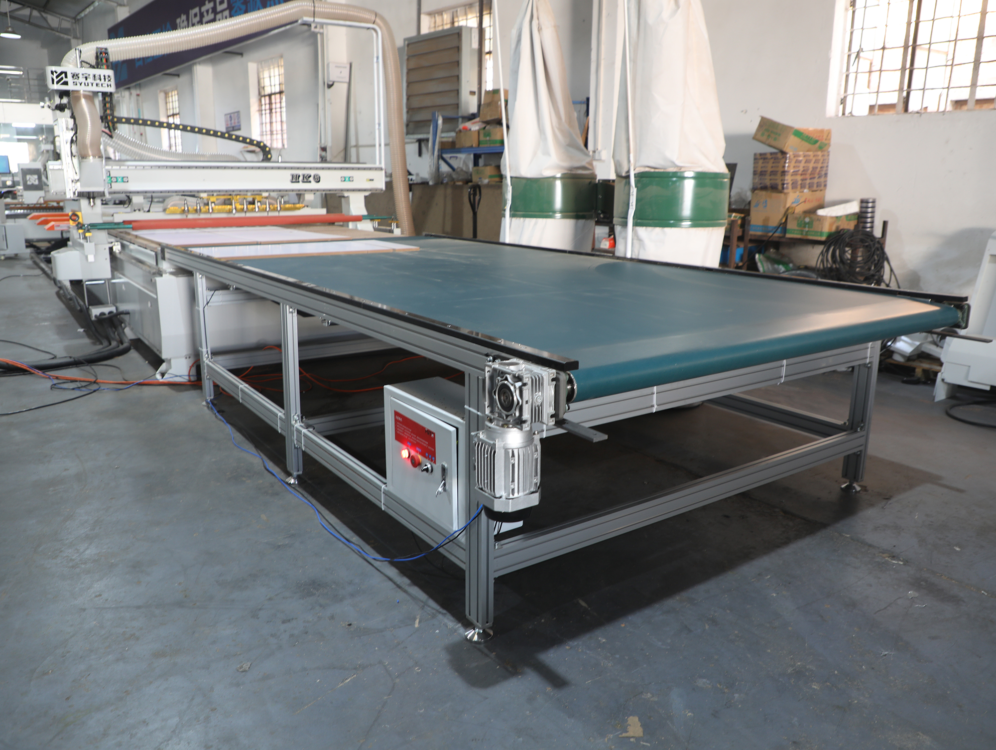 HK6 Large CNC Nesting Line With Automatic Labeling Workflow Detail