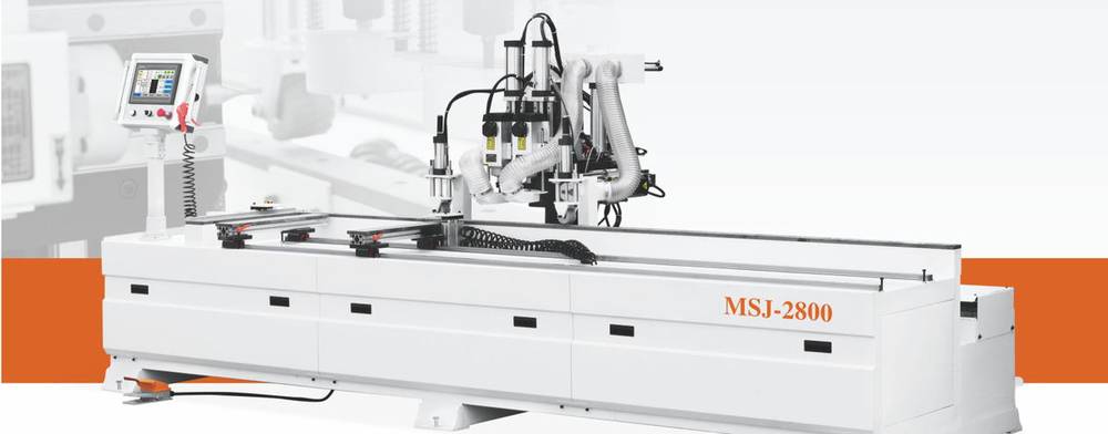 MSJ-2800 Four-Spindle Door Lock & Hinge Machine machine demonstration image